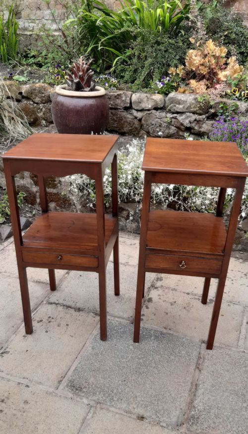a pair of matched georgian bedside tables - CATEGORY: ANTIQUE CABINETS - DATED 1800