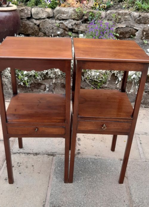 A PAIR OF MATCHED GEORGIAN BEDSIDE TABLES - ADDITIONAL PHOTO 9