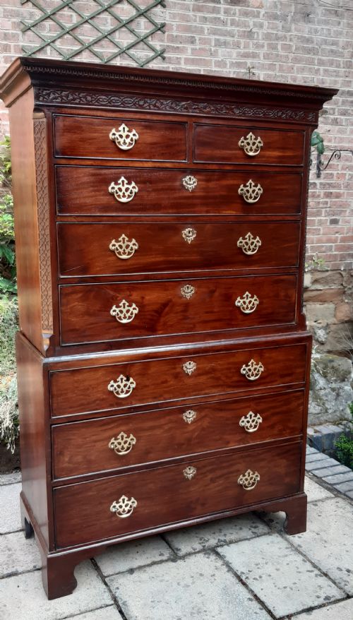super small chest on chest tallboy mahogany georgian - CATEGORY: ANTIQUE CHEST OF DRAWERS - DATED GEORGIAN
