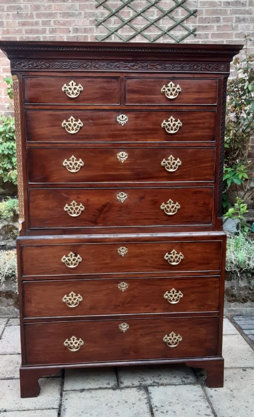 SUPER SMALL CHEST ON CHEST TALLBOY MAHOGANY GEORGIAN - ADDITIONAL PHOTO 1