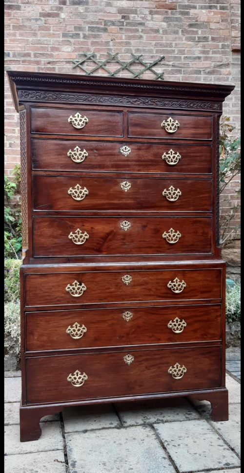 SUPER SMALL CHEST ON CHEST TALLBOY MAHOGANY GEORGIAN - ADDITIONAL PHOTO 2