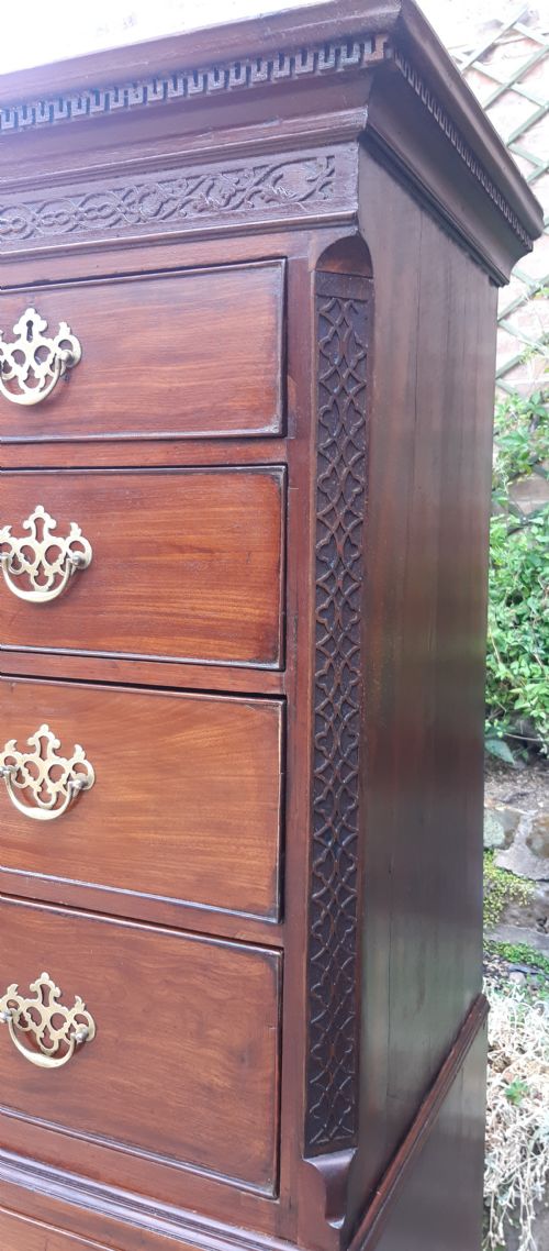 SUPER SMALL CHEST ON CHEST TALLBOY MAHOGANY GEORGIAN - ADDITIONAL PHOTO 4