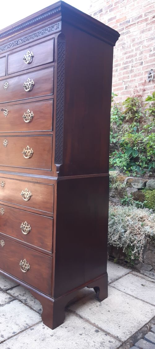 SUPER SMALL CHEST ON CHEST TALLBOY MAHOGANY GEORGIAN - ADDITIONAL PHOTO 8