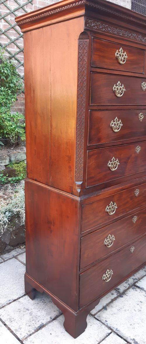 SUPER SMALL CHEST ON CHEST TALLBOY MAHOGANY GEORGIAN - ADDITIONAL PHOTO 9