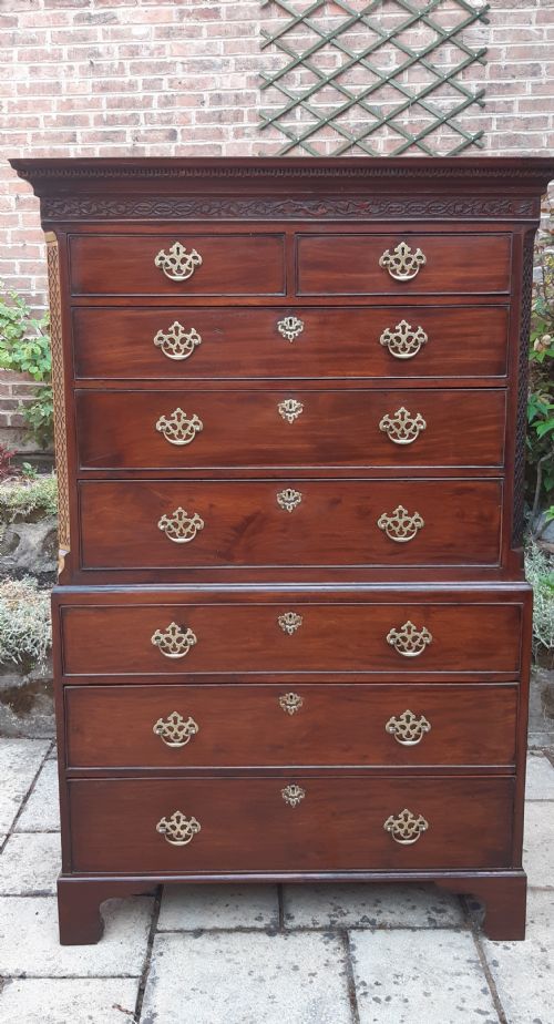 SUPER SMALL CHEST ON CHEST TALLBOY MAHOGANY GEORGIAN - ADDITIONAL PHOTO 10