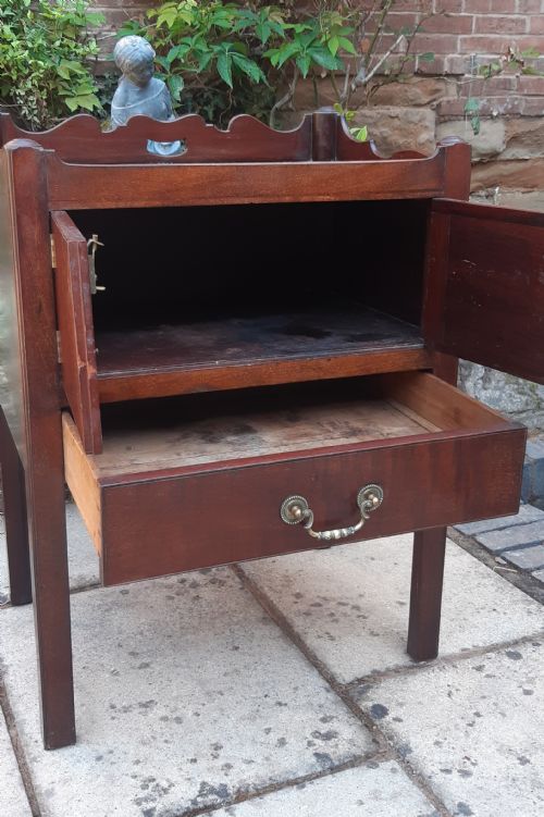 BEDSIDE CUPBOARD COMMODE GEORGIAN - ADDITIONAL PHOTO 6