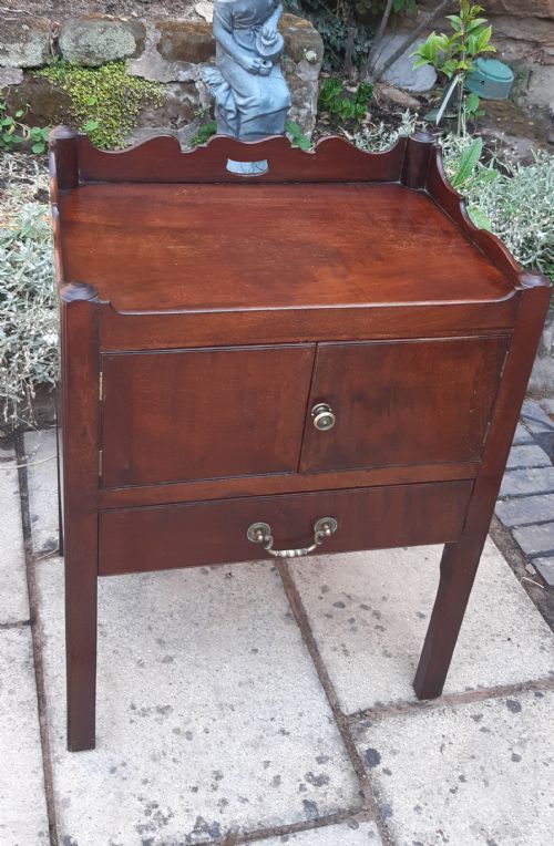 BEDSIDE CUPBOARD COMMODE GEORGIAN - ADDITIONAL PHOTO 8
