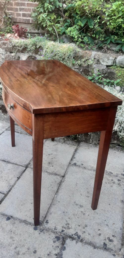 GEORGIAN BOW FRONTED SIDE TABLE MAHOGANY - ADDITIONAL PHOTO 7