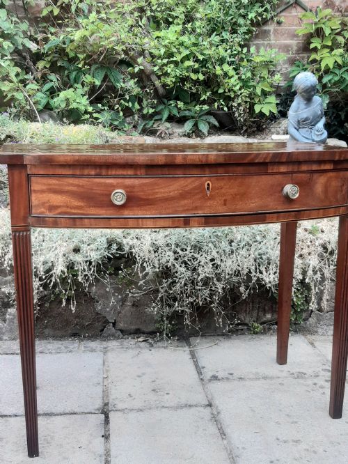 GEORGIAN BOW FRONTED SIDE TABLE MAHOGANY - ADDITIONAL PHOTO 9