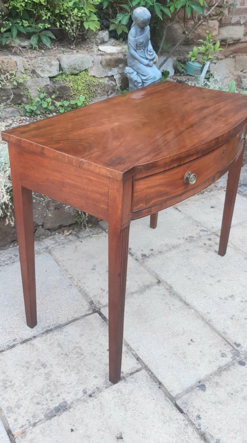 GEORGIAN BOW FRONTED SIDE TABLE MAHOGANY - ADDITIONAL PHOTO 13