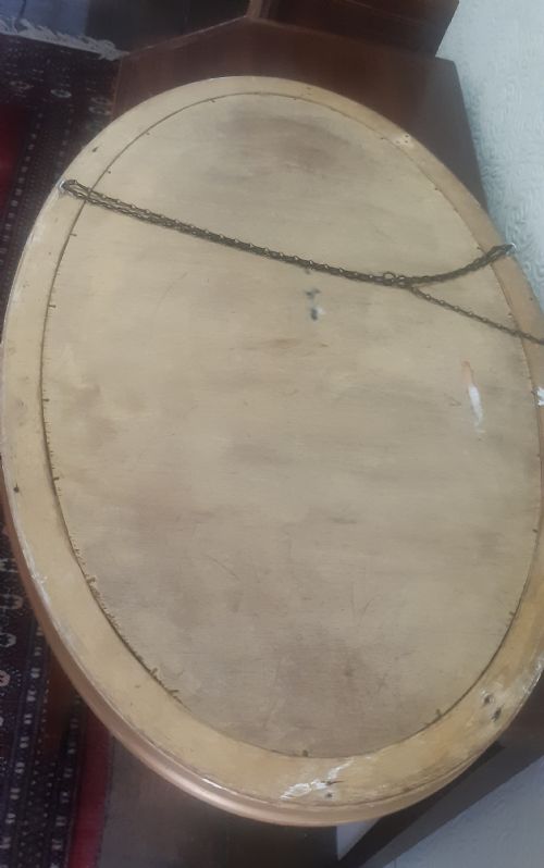 OVAL GILT MIRROR 19TH CENTURY - ADDITIONAL PHOTO 4