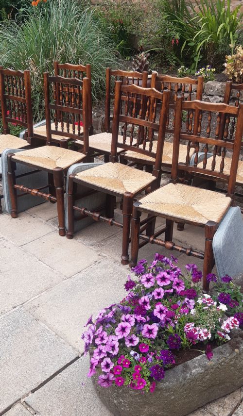 8 spindleback chairs 19th century - CATEGORY: ANTIQUE CHAIRS - DATED VICTORIAN