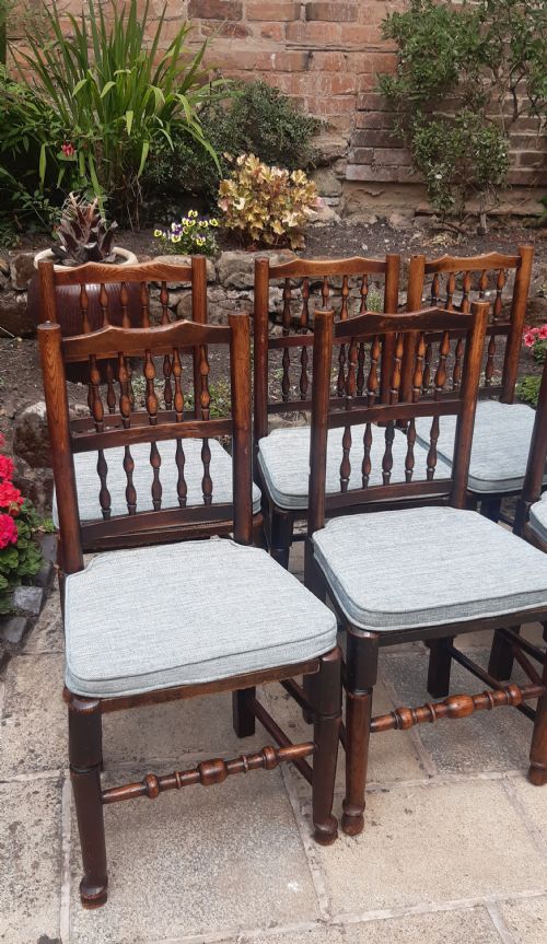 8 SPINDLEBACK CHAIRS 19TH CENTURY - ADDITIONAL PHOTO 2