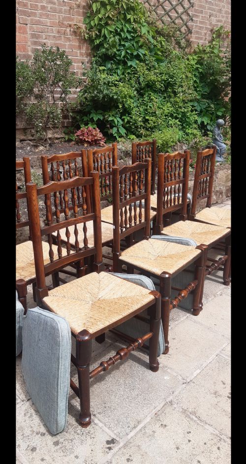 8 SPINDLEBACK CHAIRS 19TH CENTURY - ADDITIONAL PHOTO 7