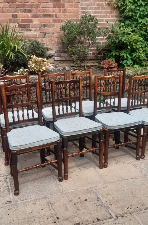 8 SPINDLEBACK CHAIRS 19TH CENTURY - ADDITIONAL PHOTO 11