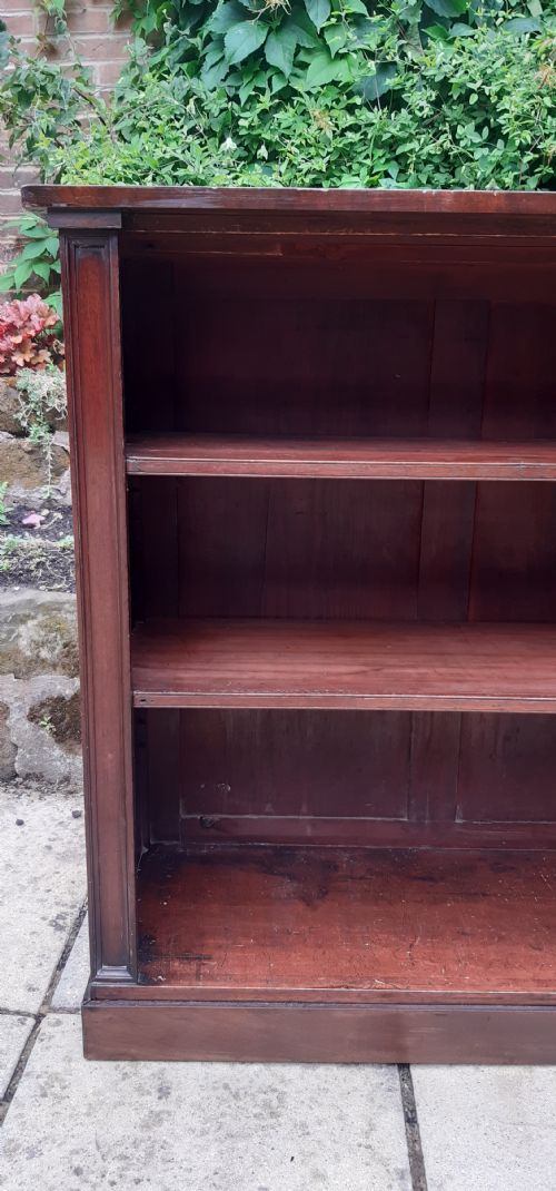 MAHOGANY OPEN BOOKCASE ADJUSTABLE SHELVES - ADDITIONAL PHOTO 1