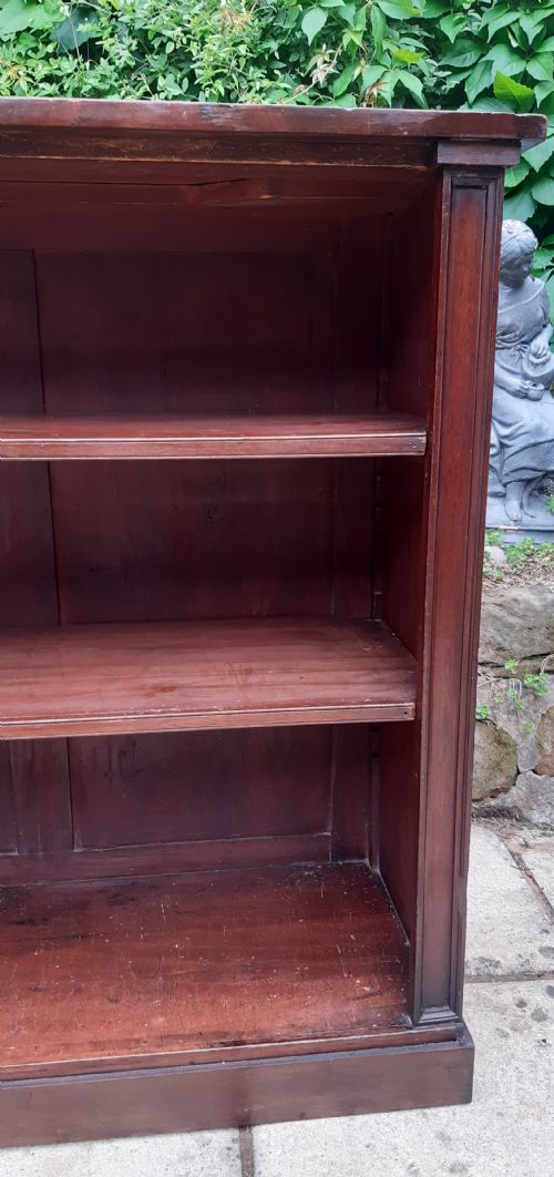 MAHOGANY OPEN BOOKCASE ADJUSTABLE SHELVES - ADDITIONAL PHOTO 2
