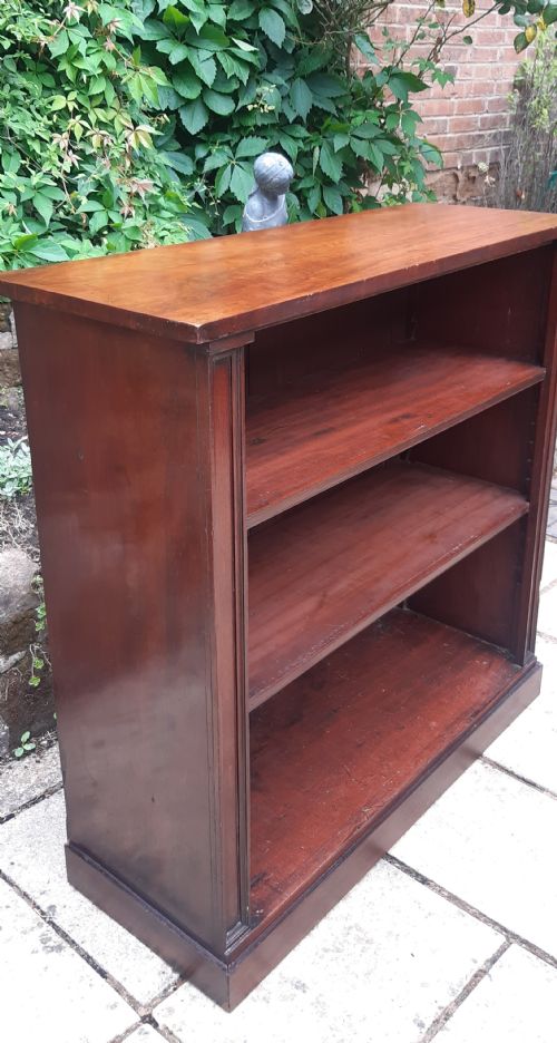 MAHOGANY OPEN BOOKCASE ADJUSTABLE SHELVES - ADDITIONAL PHOTO 3