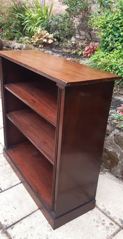 MAHOGANY OPEN BOOKCASE ADJUSTABLE SHELVES - ADDITIONAL PHOTO 4