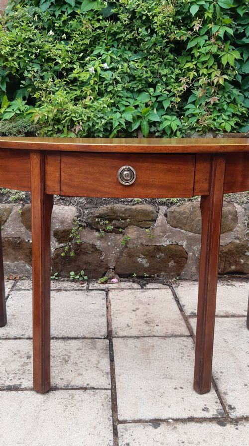 MAHOGANY DEMILUNE SIDE TABLE - ADDITIONAL PHOTO 1