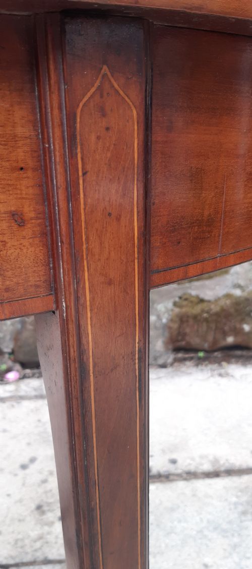 MAHOGANY DEMILUNE SIDE TABLE - ADDITIONAL PHOTO 2