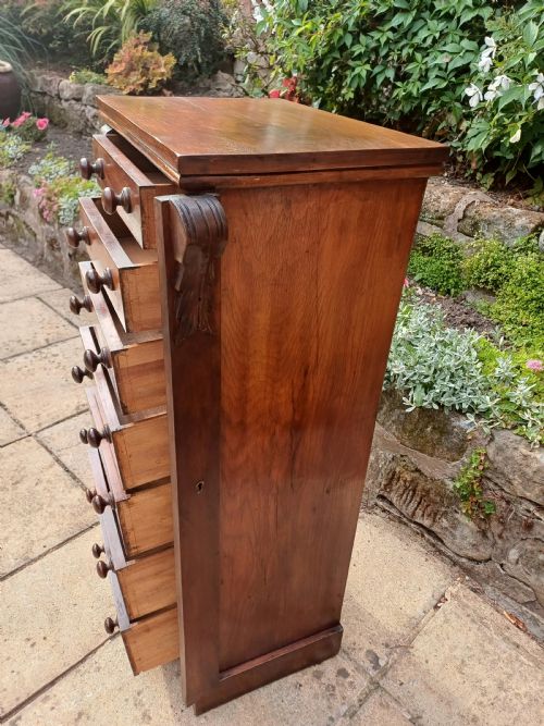 MAHOGANY WELLINGTON CHEST OF DRAWERS - ADDITIONAL PHOTO 2