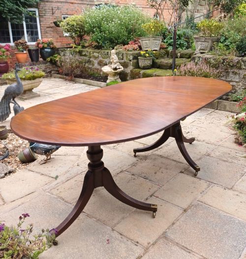 MAHOGANY PEDESTAL 8 SEATER DINING TABLE - ADDITIONAL PHOTO 2
