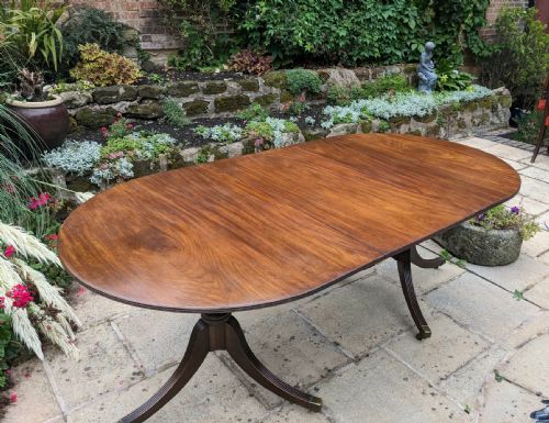 mahogany pedestal 8 seater dining table - CATEGORY: ANTIQUE TABLES - DATED 19TH CENTURY