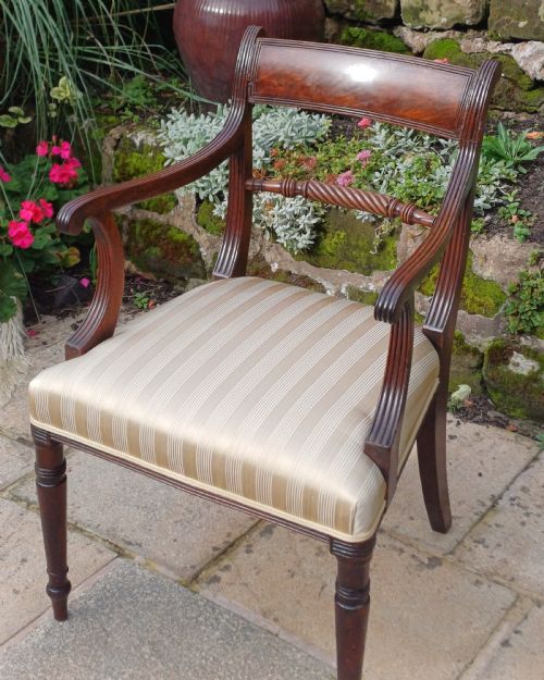 regency mahogany carver arm chair - CATEGORY: ANTIQUE CHAIRS - DATED REGENCY