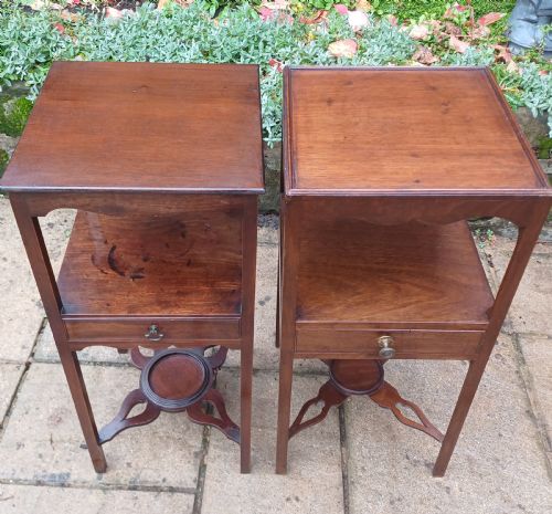 GEORGIAN BEDSIDE TABLES MATCHED PAIR - ADDITIONAL PHOTO 3