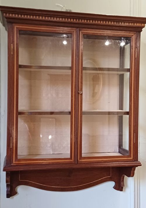 BEAUTIFUL EDWARDIAN DISPLAY CABINET HANGING MAHOGANY - ADDITIONAL PHOTO 1
