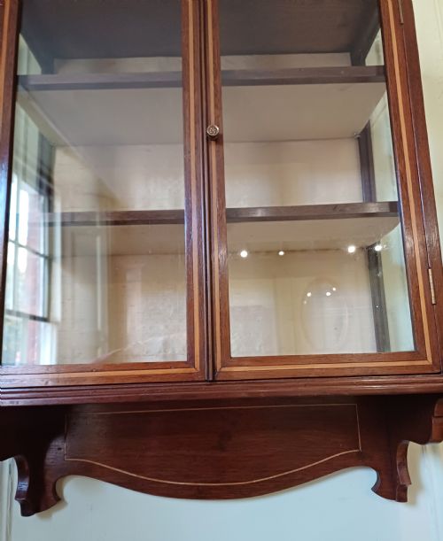 BEAUTIFUL EDWARDIAN DISPLAY CABINET HANGING MAHOGANY - ADDITIONAL PHOTO 6