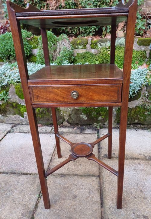 BEDSIDE TABLE WASHSTAND GEORGIAN MAHOGANY - ADDITIONAL PHOTO 1