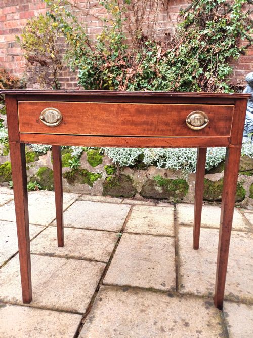 GEORGIAN MAHOGANY SIDE TABLE DRESSING TABLE BOW FRONT - ADDITIONAL PHOTO 3