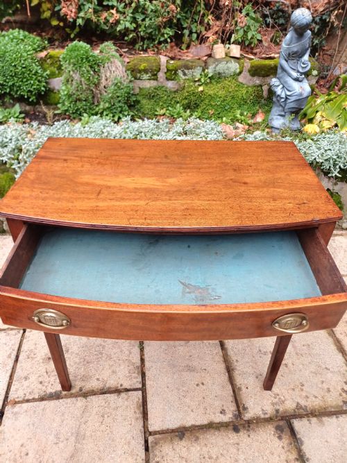 GEORGIAN MAHOGANY SIDE TABLE DRESSING TABLE BOW FRONT - ADDITIONAL PHOTO 5