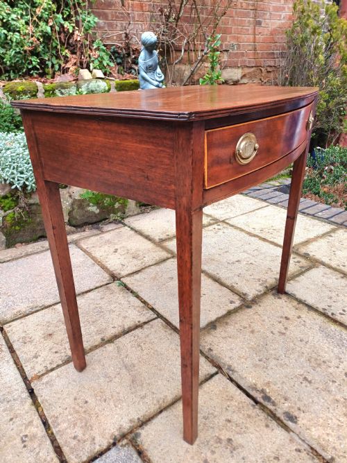 GEORGIAN MAHOGANY SIDE TABLE DRESSING TABLE BOW FRONT - ADDITIONAL PHOTO 6