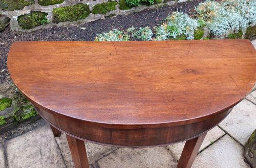 A PAIR OF DEMI LUNE CONSOLE MAHOGANY GEORGIAN - ADDITIONAL PHOTO 3