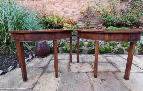 A PAIR OF DEMI LUNE CONSOLE MAHOGANY GEORGIAN - ADDITIONAL PHOTO 6