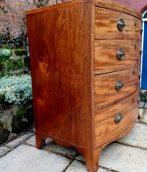 BOW FRONT FRONTED CHEST OF DRAWERS GEORGIAN - ADDITIONAL PHOTO 5