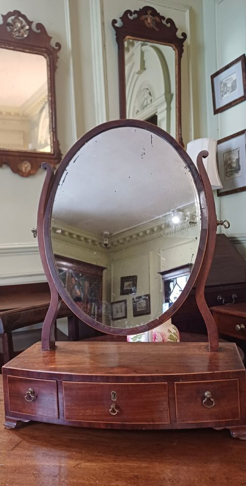 georgian mahogany toilet or dressing table mirror - CATEGORY: ANTIQUE MIRRORS - DATED GEORGIAN