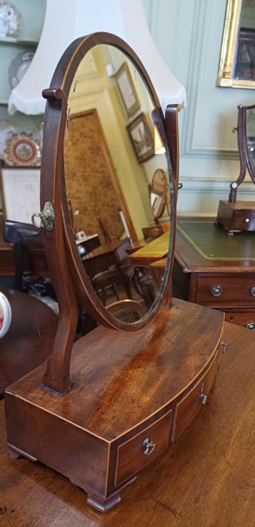 GEORGIAN MAHOGANY TOILET OR DRESSING TABLE MIRROR - ADDITIONAL PHOTO 3