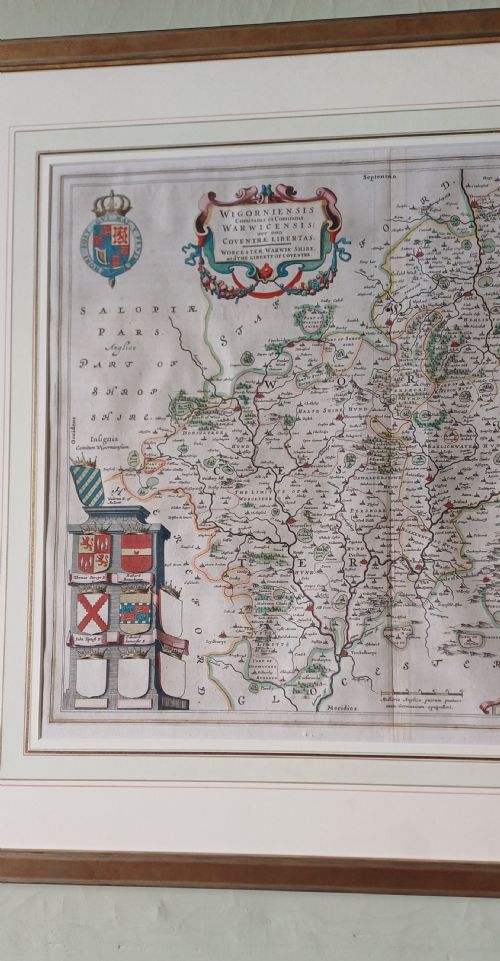 RARE 1645 MAP OF WARWICKSHIRE AND WORCESTERSHIRE BY JOAN BLAEU - ADDITIONAL PHOTO 2