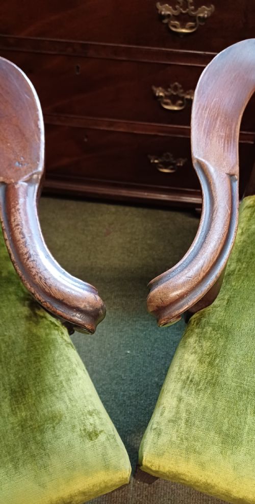 PAIR OF GEORGIAN MAHOGANY ARMCHAIRS CHIPPENDALE STYLE - ADDITIONAL PHOTO 6