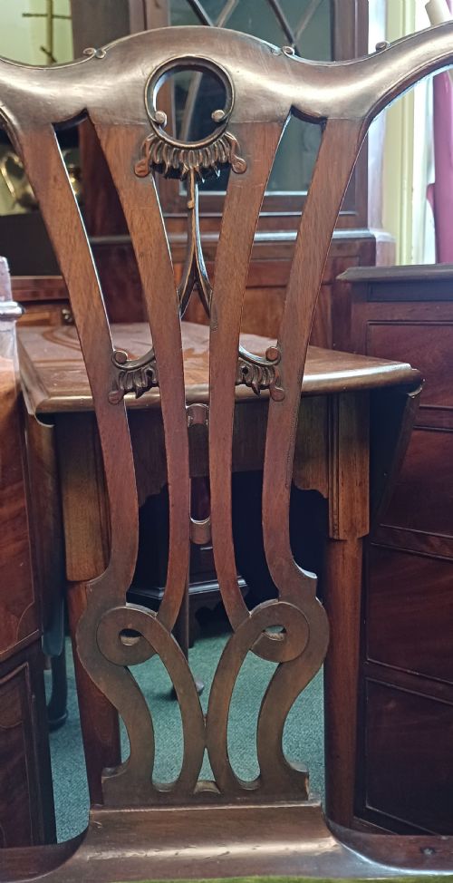 PAIR OF GEORGIAN MAHOGANY ARMCHAIRS CHIPPENDALE STYLE - ADDITIONAL PHOTO 7