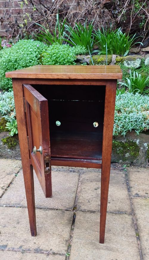 VICTORIAN BEDSIDE CUPBOARD TABLE MAHOGANY - ADDITIONAL PHOTO 4