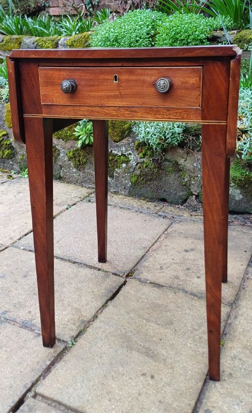 SMALL PEMBROKE LAMP DROP LEAF SIDE TABLE GEORGIAN - ADDITIONAL PHOTO 8