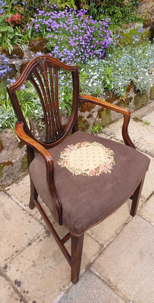 GEORGIAN HEPPLEWHITE CARVER CHAIR - ADDITIONAL PHOTO 1