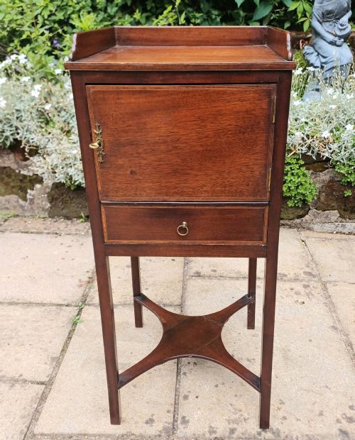 bedside table with drawer and cupboard - CATEGORY: ANTIQUE CUPBOARDS - DATED 1800