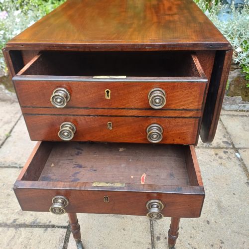 REGENCY PEMBROKE WORK SIDE LAMP TABLE MAHOGANY - ADDITIONAL PHOTO 7