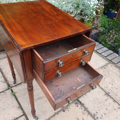 REGENCY PEMBROKE WORK SIDE LAMP TABLE MAHOGANY - ADDITIONAL PHOTO 8